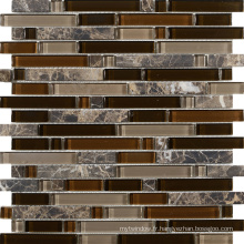 Tuile murale de surface naturelle irrégulière, Mosaïque en pierre de marbre beige